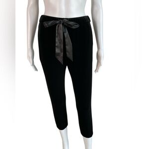 n:PHILANTHROPY Black Velvet Track Pants with Satin Tie